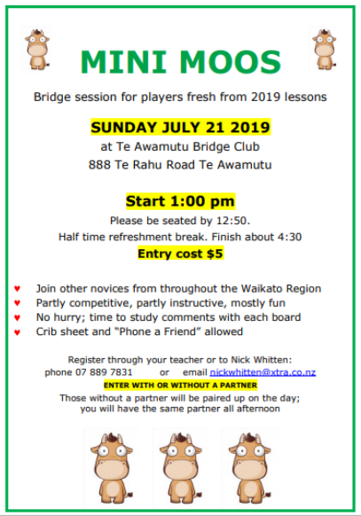 Two Events For Novices This Weekend Bridgeclub Cambridge