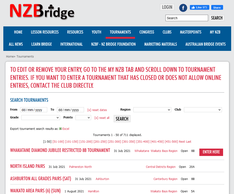 NZB Tournaments